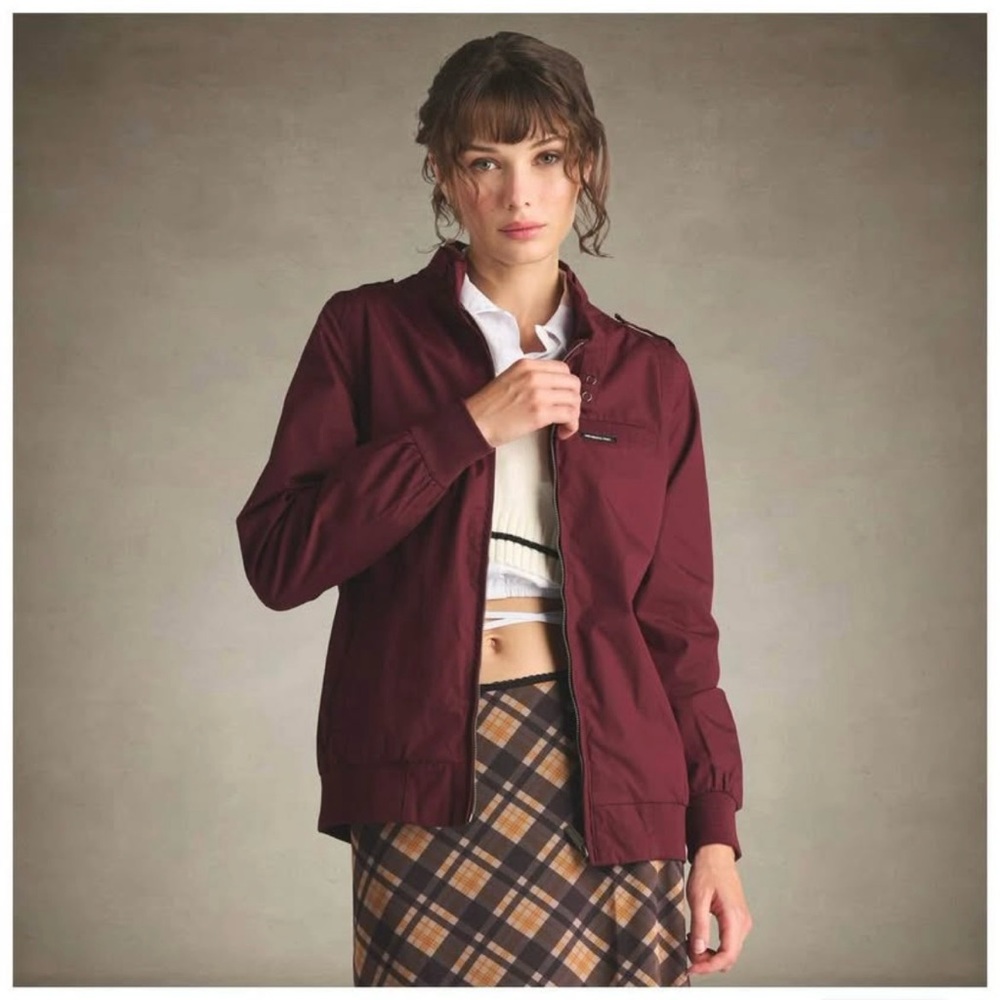Members Only Women's Maroon Classic Racer Jacket - Picture 2 of 7